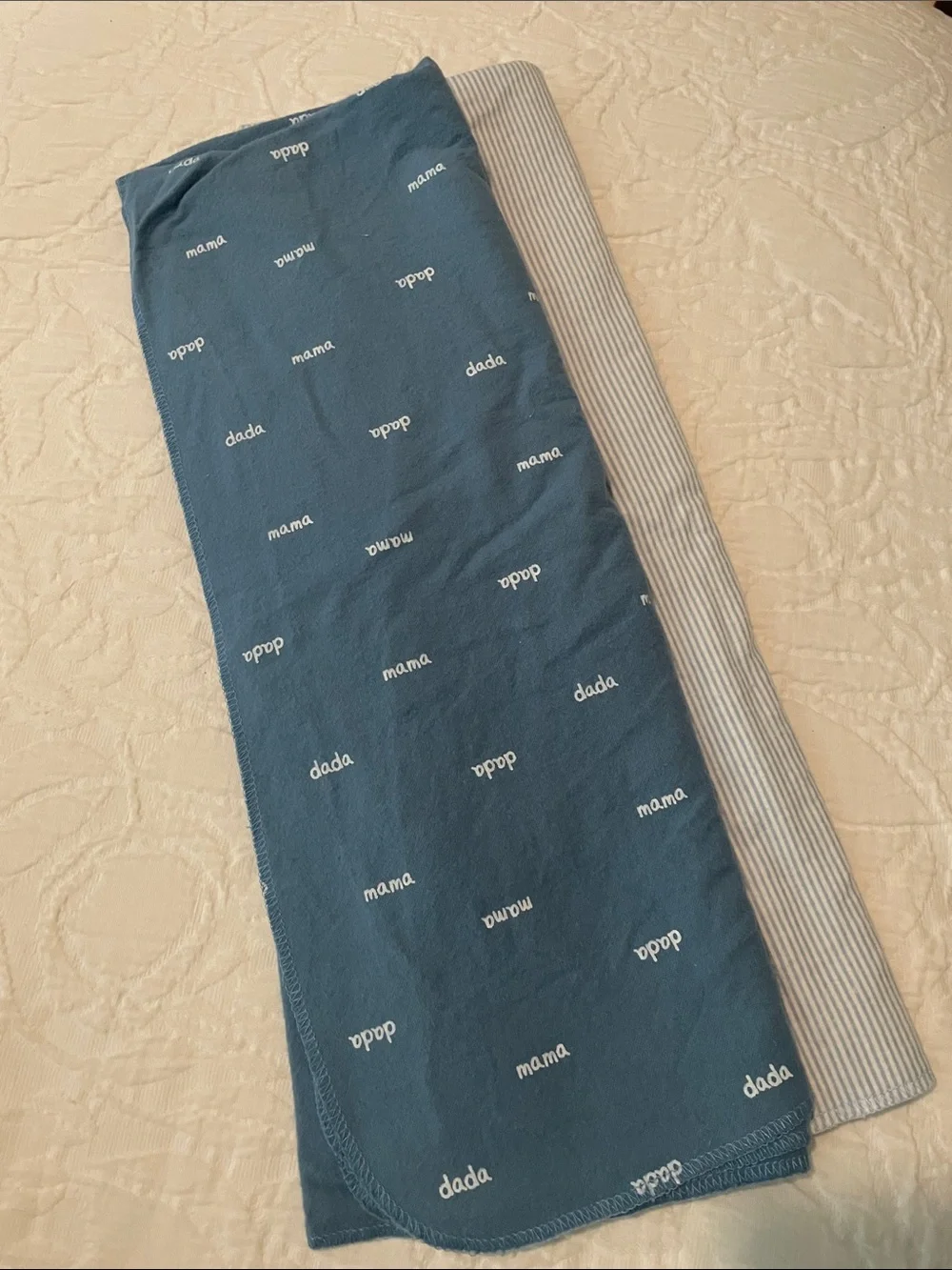 Blue and White Kids blanket Set